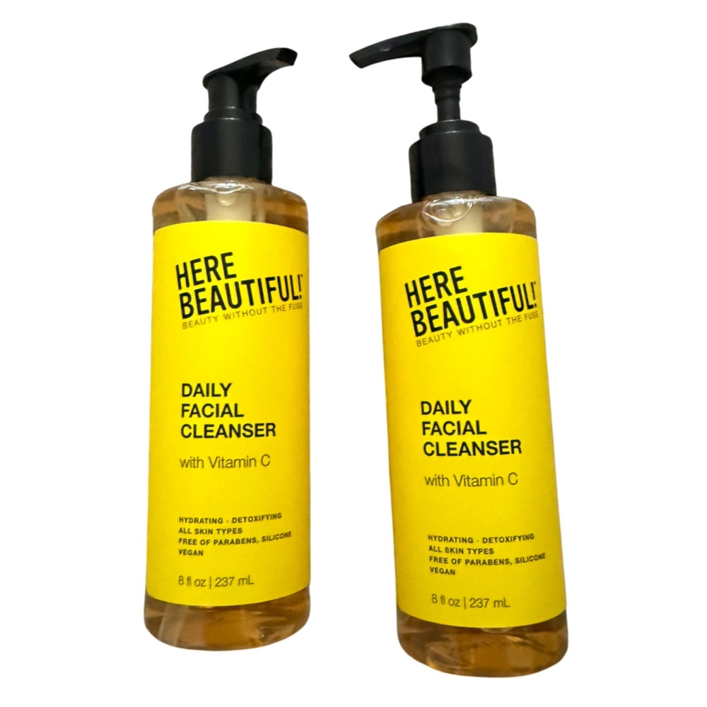 2/$12 HERE BEAUTIFUL! Daily Facial Cleanser with Vitamin C, Set of 2 NEW